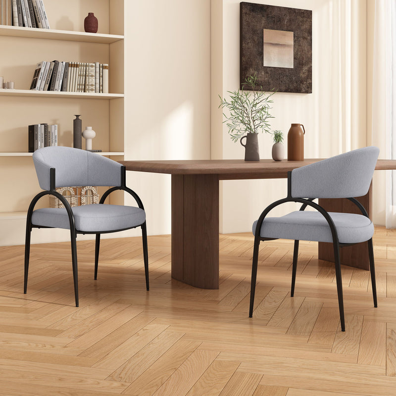 Contemporary Upholstered Dining Chairs With Metal Legs (Set of 2) - R&R Furniture Gallery (Fountain Valley, CA)
