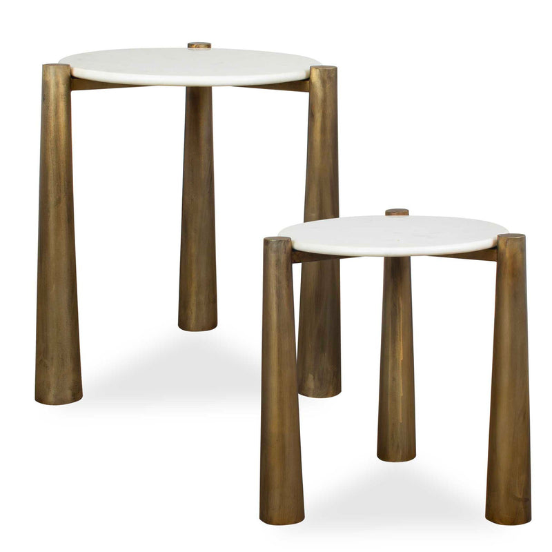 Claridge - Marble Nesting Tables (Set of 2) - White