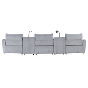 Fullar - LAF Modular Power Motion Recliner - Light Gary Chenille - R&R Furniture Gallery (Fountain Valley, CA)