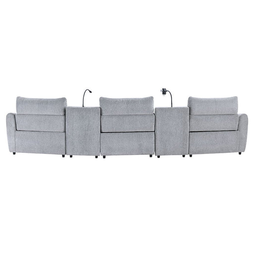 Fullar - LAF Modular Power Motion Recliner - Light Gary Chenille - R&R Furniture Gallery (Fountain Valley, CA)