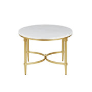 Bordeaux - Coffee Table - White / Gold - R&R Furniture Gallery (Fountain Valley, CA)