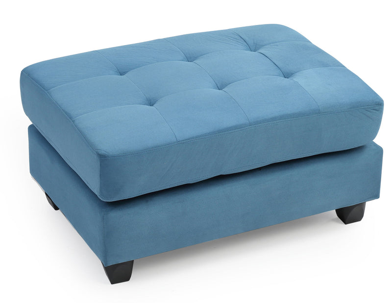 Contemporary upholstered ottoman by Glory Furniture with plush fabric and sleek design, perfect for modern living rooms.
