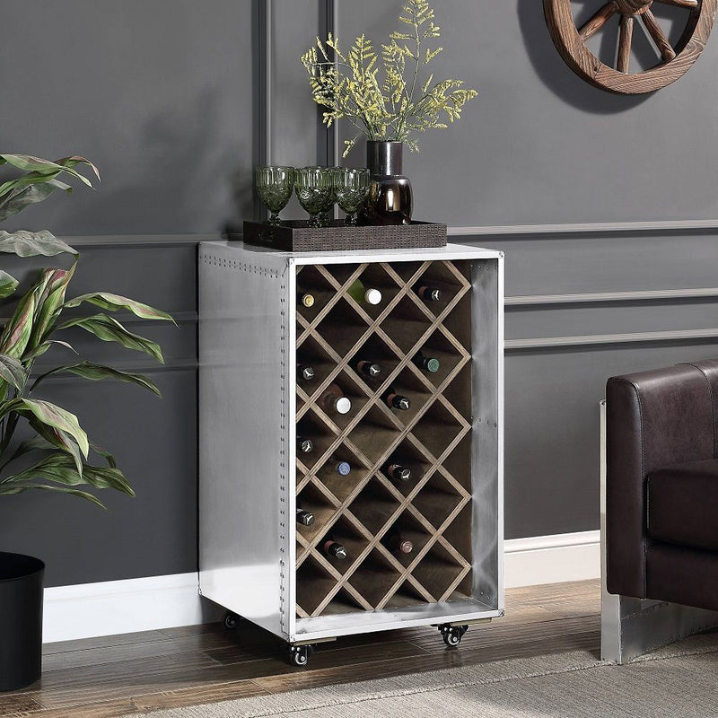 Raini - Wine Cabinet - Aluminum - R&R Furniture Gallery (Fountain Valley, CA)