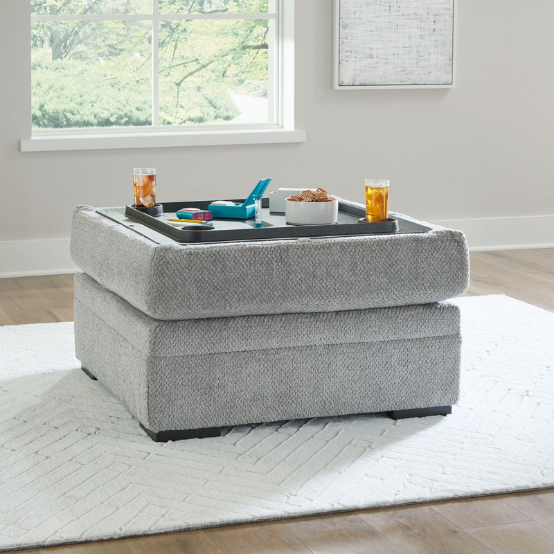 Casselbury - Ottoman With Storage - Cement - R&R Furniture Gallery (Fountain Valley, CA)