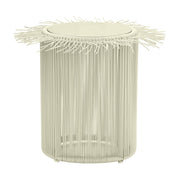 TOV Furniture Rafa outdoor side table with a sleek, modern design and a smooth surface for outdoor patio use.