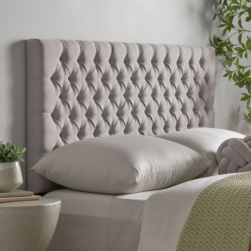 Queen Size Headboard With Button Tufting - Light Gray - R&R Furniture Gallery (Fountain Valley, CA)