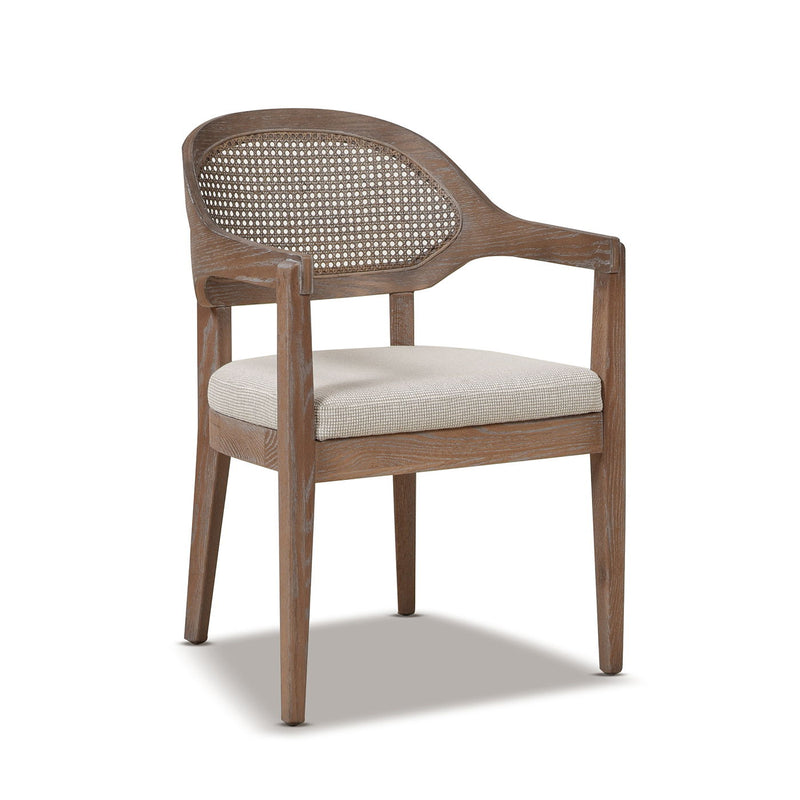 Americana - Mid-Century Modern Cane Back Dining Chair Textured Weave - Taupe Beige - R&R Furniture Gallery (Fountain Valley, CA)
