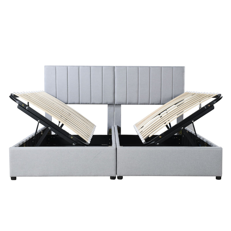 Upholstered Platform Bed With A Hydraulic Storage System - R&R Furniture Gallery (Fountain Valley, CA)