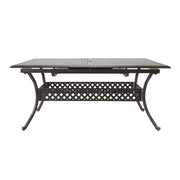 Outdoor Expandable Dining Table With Umbrella Holder, Lattice Pattern And Curved Legs - Black - R&R Furniture Gallery (Fountain Valley, CA)