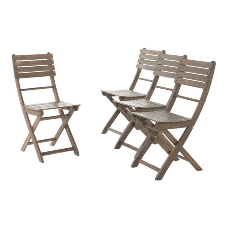 Positano - 4 Piece Foldable Chair - Gray - R&R Furniture Gallery (Fountain Valley, CA)
