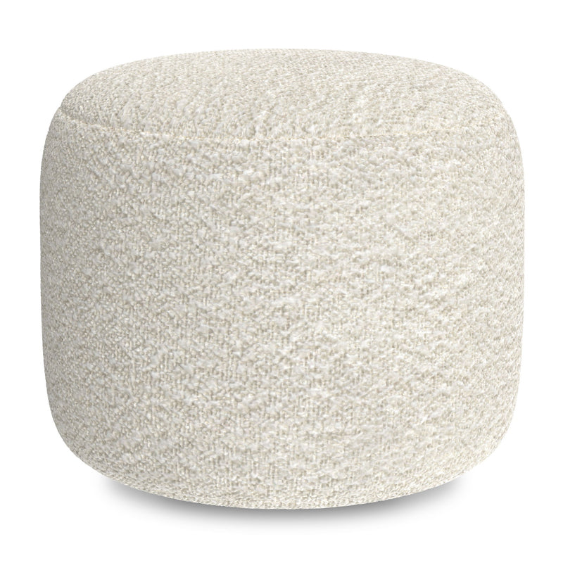 Chantal - Round Pouf - White - R&R Furniture Gallery (Fountain Valley, CA)