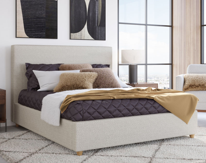 Olivia Full-Size Upholstered Platform Bed in Ivory (2026)