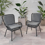 Outdoor Wicker Club Chair With Cushions (Set of 2) - R&R Furniture Gallery (Fountain Valley, CA)