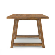 Simpli-Home Whitley dining table with wooden surface and sturdy legs, ideal for modern dining room settings.