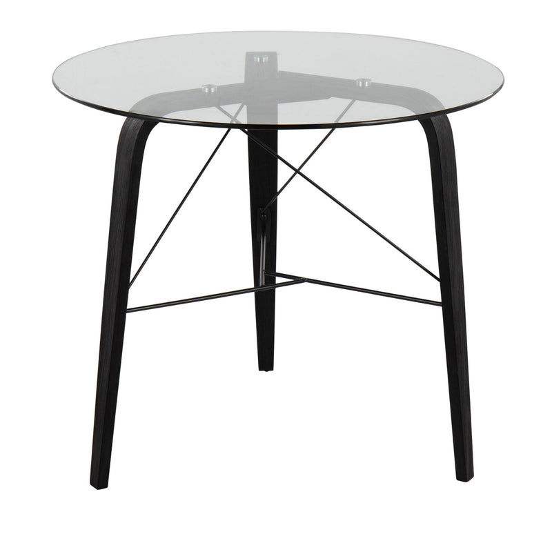 Lumi Source Trilogy contemporary round dinette table with sleek wood finish and minimalist design for modern dining spaces.