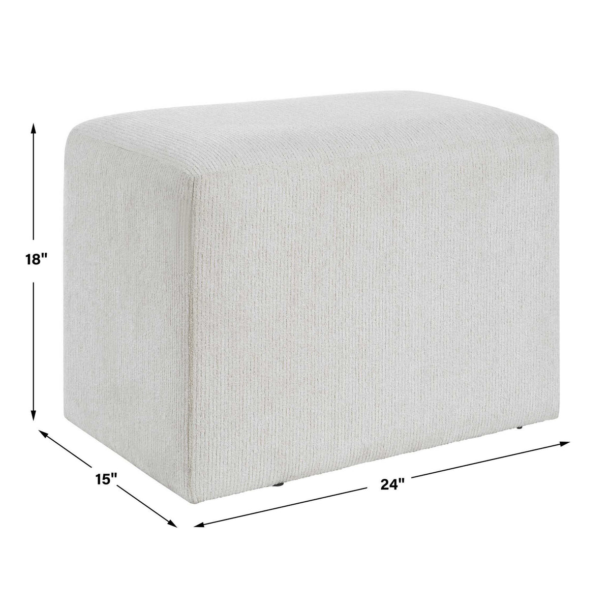 Upholstered Accent Stool - Off-White