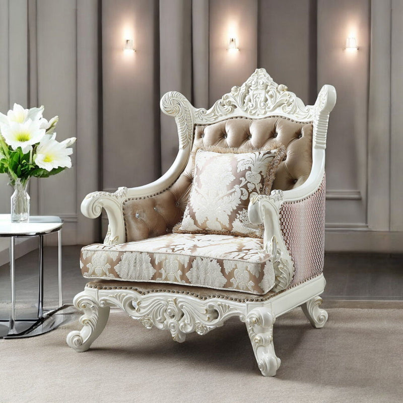 Vanaheim - Chair With Pillow - Fabric & Antique White - R&R Furniture Gallery (Fountain Valley, CA)