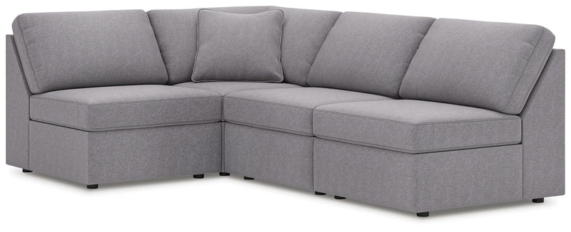 Signature Design by Ashley granite sectional sofa, stationary sectional with plush cushions and modern design for living room comfort.