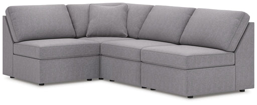 Signature Design by Ashley granite sectional sofa, stationary sectional with plush cushions and modern design for living room comfort.