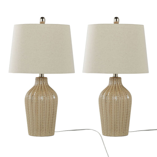 Lumi Source Rockwell contemporary table lamp set with sleek modern design and neutral-colored shades, perfect for stylish home lighting.