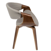 Lumi Source Symphony mid-century modern dining side chair with wooden legs and upholstered seat, sleek and stylish for dining rooms.