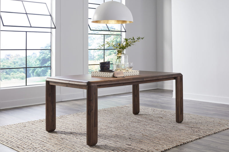 Xolani Rectangular Acacia Wood Leg Table in Impala - R&R Furniture Gallery (Fountain Valley, CA)