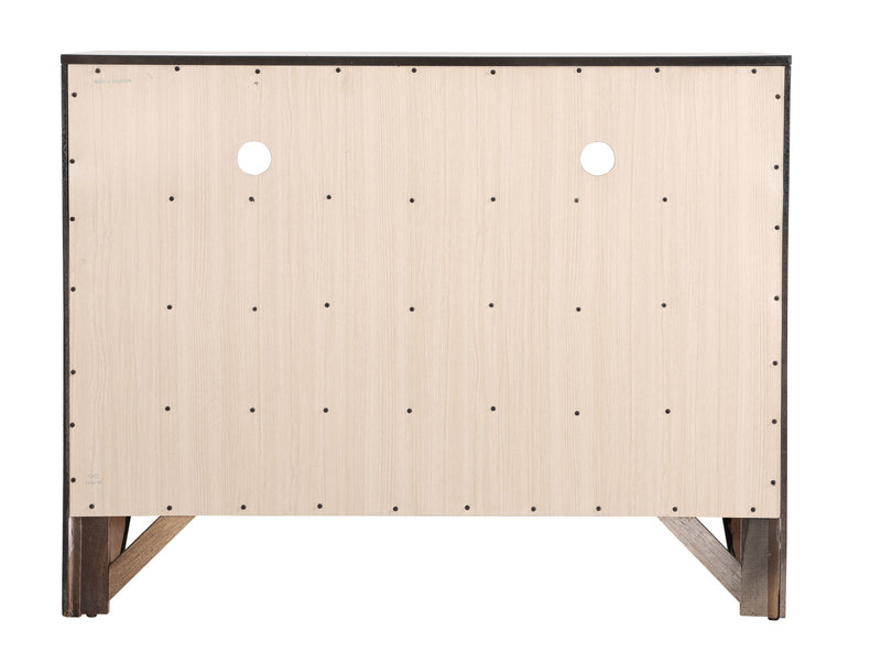 Glory Furniture Marilla media chest with multiple drawers and a sleek wooden finish, designed for TV and media storage.