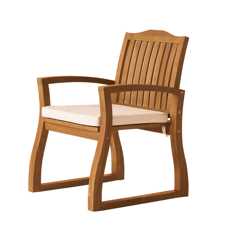 Della - Wood Armchair (Set of 2) Outdoor Dining Chairs - Cream - R&R Furniture Gallery (Fountain Valley, CA)