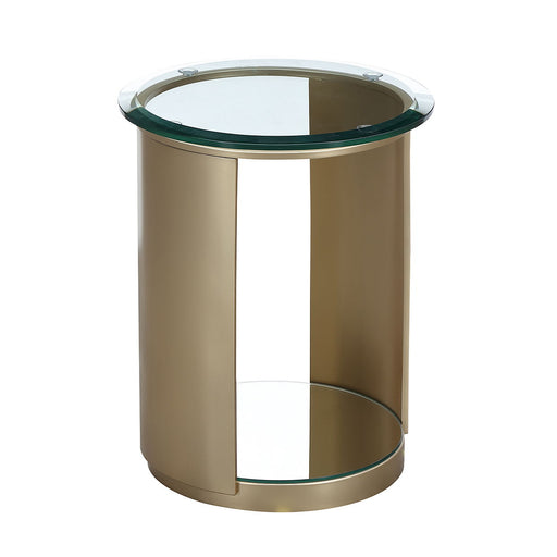Houston - Round Chairside Table - Brushed Gold - R&R Furniture Gallery (Fountain Valley, CA)
