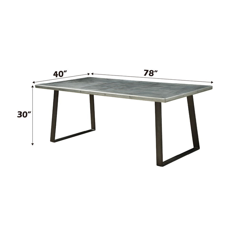 Kaylia - Dining Table - Aluminum & Gunmetal - R&R Furniture Gallery (Fountain Valley, CA)