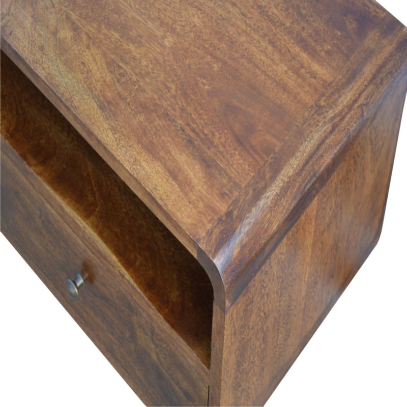 Solid Wood Curved Media Unit - R&R Furniture Gallery (Fountain Valley, CA)