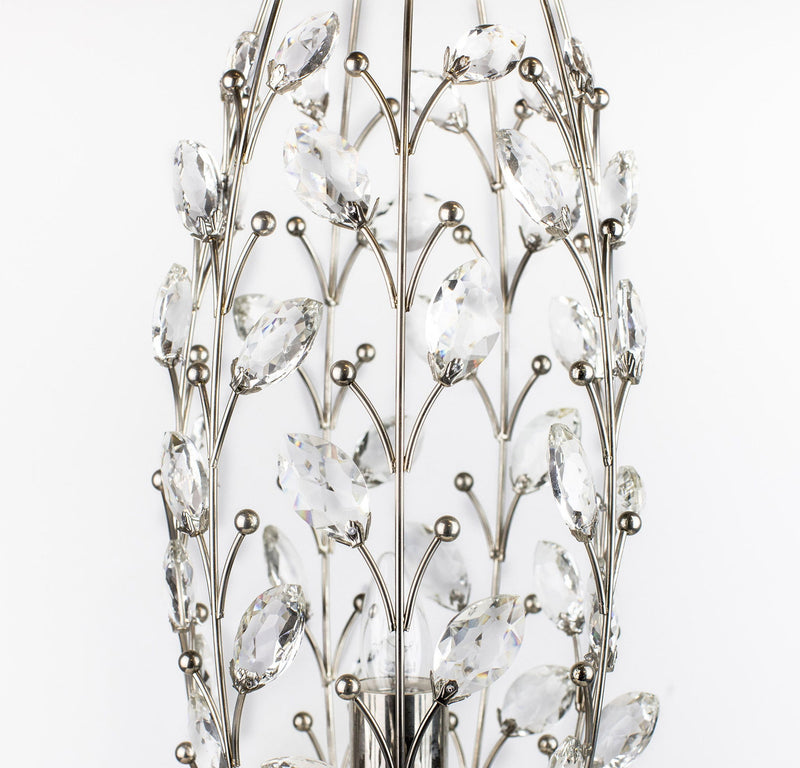 Lumi Source Crystal Buds contemporary uplight table lamp with polished nickel finish and clear crystal accents.
