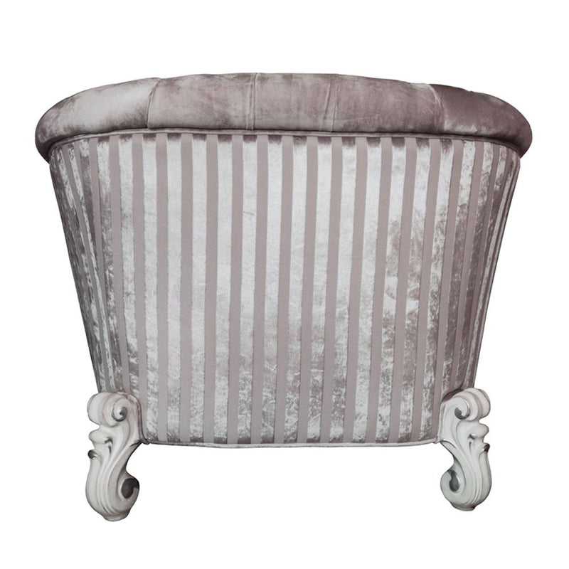 Versailles - Chair With 2 Pillows - Ivory Fabric & Bone White