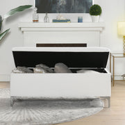 Madelyn - Modern Storage Bench - Bright White Dye - R&R Furniture Gallery (Fountain Valley, CA)