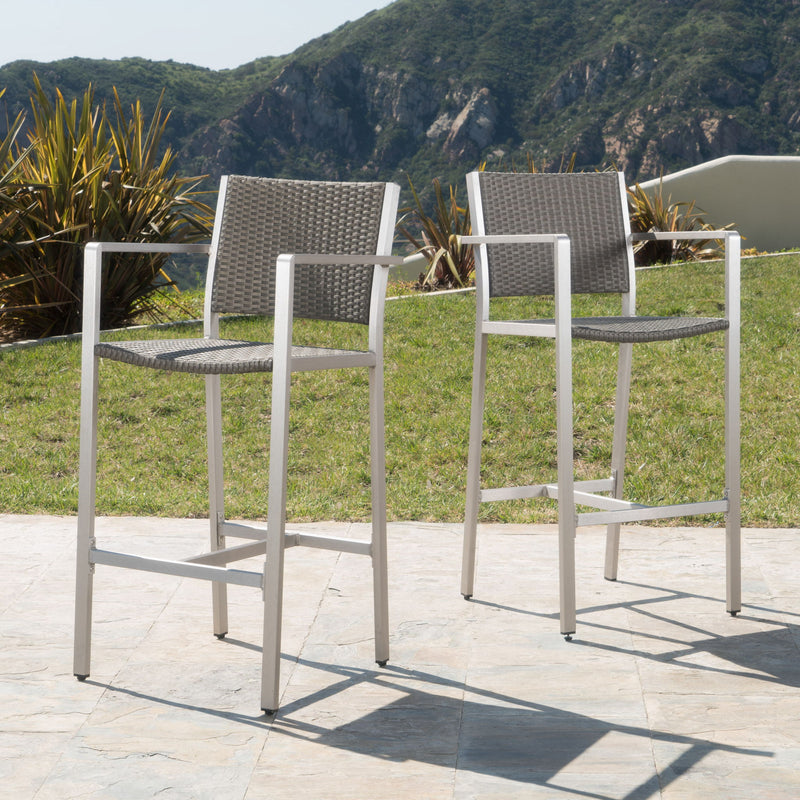 Outdoor Rust Proof Aluminum Barstools (Set of 2) - R&R Furniture Gallery (Fountain Valley, CA)