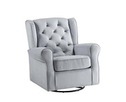 Zeger - Swivel Chair With Glider - Gray Fabric - R&R Furniture Gallery (Fountain Valley, CA)
