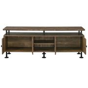 Ensata II - TV Stand - Rustic Oak & Black - R&R Furniture Gallery (Fountain Valley, CA)
