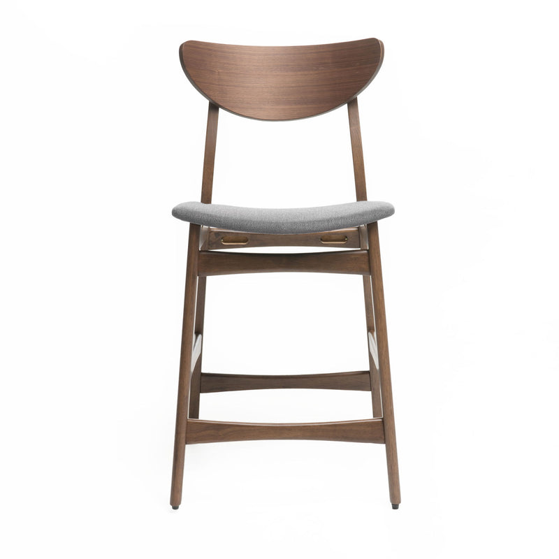Noble House elegant counter height chair with cushioned seat and wooden legs, designed for stylish kitchen or bar areas.