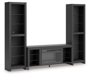 Cayberry - 3-Piece Entertainment Center With Electric Fireplace - Black - R&R Furniture Gallery (Fountain Valley, CA)