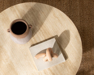 Idella - Travertine Round Table - R&R Furniture Gallery (Fountain Valley, CA)
