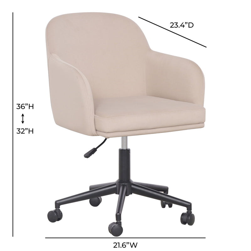 TOV Furniture Sydney desk chair with sleek black frame and plush cushioned seat for modern office comfort.