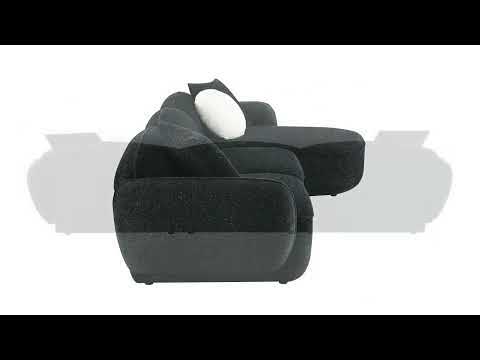Lucifer - Sectional Sofa With 3 Pillows - Black Shimmer Chenille - R&R Furniture Gallery (Fountain Valley, CA)