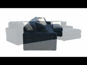 Breton - Sectional Sofa With 4 Pillows - Blue Corduroy - R&R Furniture Gallery (Fountain Valley, CA)