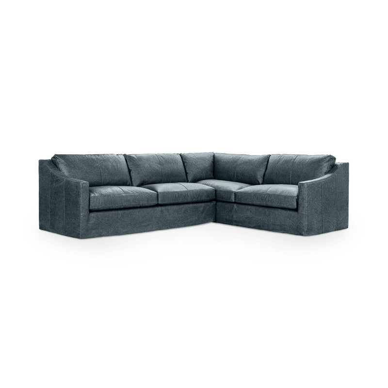 Classic Home Kipton upholstered corner sectional sofa with plush cushions and fabric upholstery in a modern stationary sectional design.