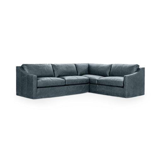 Classic Home Kipton upholstered corner sectional sofa with plush cushions and fabric upholstery in a modern stationary sectional design.