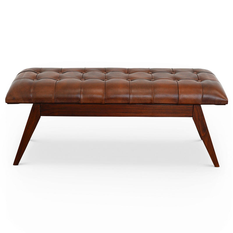 Maja - Bench - Cognac / Dark Brown - R&R Furniture Gallery (Fountain Valley, CA)
