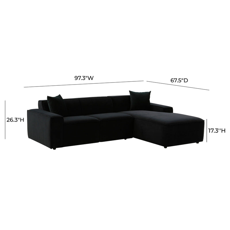 Olafur - Velvet Sectional - R&R Furniture Gallery (Fountain Valley, CA)