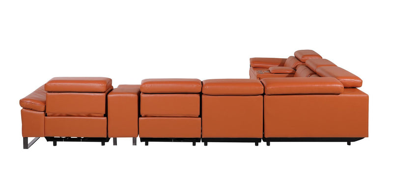 1246 - 8-Piece L-Shaped Modular Power Reclining Sectional With 3 Power Recliners And Power Headrests