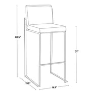 Lumi Source Fuji high back barstool with elegant modern design, featuring a contemporary style and sturdy construction.