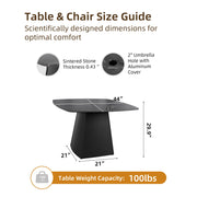 Rounded Square Outdoor Pedestal Dining Table - R&R Furniture Gallery (Fountain Valley, CA)